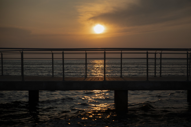 Photographie du coucher de soleil à Chypre.